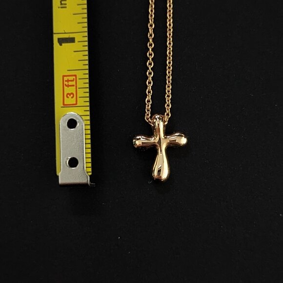 Tiffany & Co. Elsa Peretti 18K Rose Gold Cross 16" Necklace (Rare) New - Picture 3 of 4